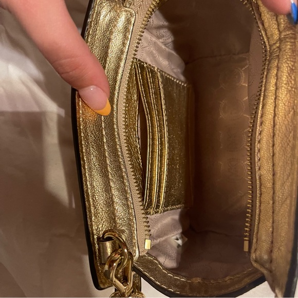 Michael Kors Mini Selma Purse in Gold - Picture 4 of 8